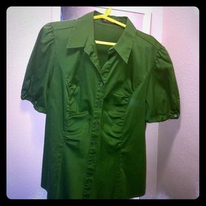Limited Emerald green cute capped sleeve top